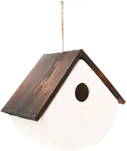 Milieuvriendelijke Grijze Vogel Nest Hars Ambachten Buiten Tuin Decoratief Vogelhuis Accent Voor Kerst En Thanksgiving - Product Image 5