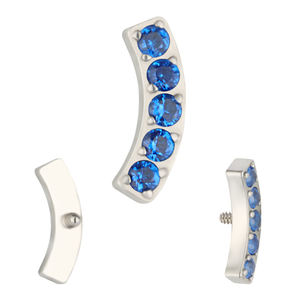 Ultima moda gioielli orecchini titanio 5 CNC Set <span class=keywords><strong>CZ</strong></span> foderato barra curva Piercing corpo alta gioielli Labret borchie - Product Image 4