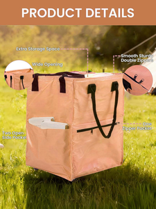 Grand sac de voyage imperméable à roulettes, sac de courses épais et pliable, sac fourre-tout à roulettes pour supermarché - Product Image 2