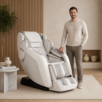 Fauteuil de massage de luxe ZhouQi à gravité zéro, massage Shiatsu 3D, coussins d'air intégraux, fauteuil inclinable, commande vocale, chargement sans fil pour hôtel et bureau