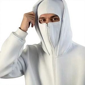 Sweat-shirt à capuche zippé surdimensionné pour homme, rouge uni, en molleton de coton, pour l'hiver, avec poche, manches longues, coupe classique - Product Image 5