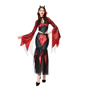 Costume de reine des vampires pour Halloween, robe longue gothique <span class=keywords><strong>sexy</strong></span> pour femmes, <span class=keywords><strong>tenue</strong></span> de cosplay pour fête, spectacle sur scène - Product Image 5