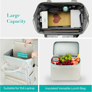 Lunch <strong>Backpack</strong> for <strong>Women</strong>, 15.6 Inch Laptop <strong>Backpack</strong> with USB Port, Stylish School <strong>Backpack</strong> Teacher Nurse <strong>Work</strong> Bag with Insulated - Product Image 2