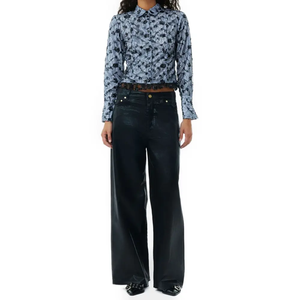 <span class=keywords><strong>Pantalon</strong></span> en denim enduit de <span class=keywords><strong>cire</strong></span> pour femmes, fabriqué sur mesure, <span class=keywords><strong>pantalon</strong></span> en jean ample <span class=keywords><strong>noir</strong></span> wax pour femmes - Product Image 1