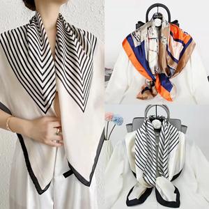 Sciarpe in Raso di Alta Qualità con Stampa Digitale <span class=keywords><strong>Vintage</strong></span> 90cm*90cm, Sciarpa in Seta all'Ingrosso - Product Image 3