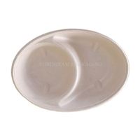 Boîtes à lunch biodégradables à 2 compartiments, jetables, ovales, pour salade de fruits, vente chaude, prix compétitif, boîte alimentaire en bagasse