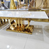 Meubles de salon, meuble TV, table basse, table basse en marbre doré miroir pour hôtel, tables basses modernes de luxe