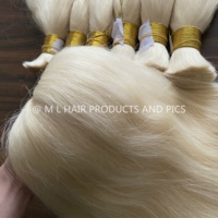2026 - Tresses de cheveux humains couleur blond clair, mèches vierges brutes de 10''-12'' - minimum 10g