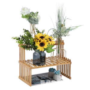 Solid Wood Desktop <b>Shelf</b> 2 Tier Rectangle Standing Type Office Organizer Storage Rack For <b>Desk</b> Organization - Product Image 4