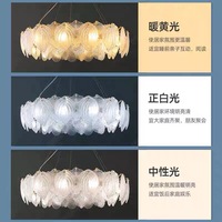 Lustre français à spectre complet pour la protection des yeux, lampes de style crème, cristal de luxe postmoderne, populaire pour le salon