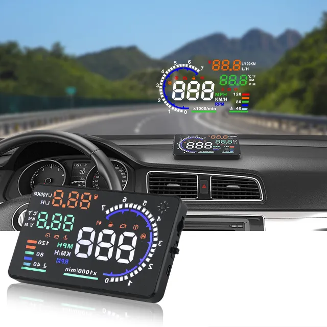 מכירה לוהטת 5.5 "OBD2 רכב Hud A8 ראש עד תצוגת אביזרי רכב אבחון כלי רכב