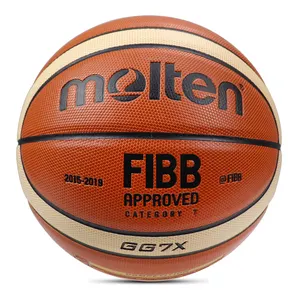 अच्छी गुणवत्ता के बास्केटबॉल नए डिजाइन बास्केटबॉल आकार 7 pso अनुकूलित लोगो पिघला हुआ बास्केटबॉल बॉल प्रशिक्षण के लिए