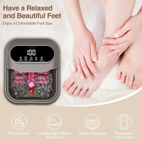 Bak Rendam Kaki Pijat Spa dengan Pemanas Cepat, Lipat, Suhu Konstan, Jet Air Inframerah, dan Roda Pijat