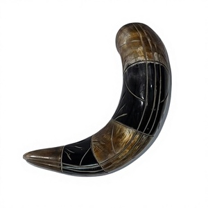 Auténtico Cuerno Vikingo Nórdico de Estilo Animal, Pulido, de Material Orgánico Ecológico, con Funda de Cuero, para Cerveza y Sidra, Medieval, HANNAN - Product Image 2