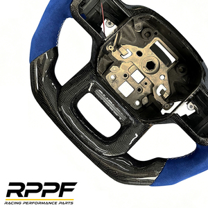 Volant sport en cuir et fibre de carbone véritable pour F150 2021-2025 avec lumières LED, couleur et surpiqûres personnalisées, amélioration des intérieurs - Product Image 3
