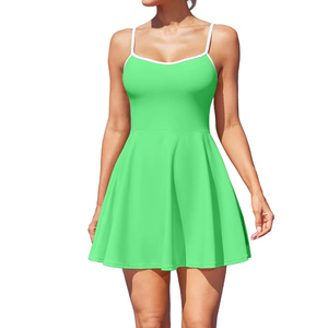 Robe courte de golf et de tennis unisexe pour femme Bretelles spaghetti réglables Décolleté en cœur 2 poches latérales doubles Coussinets amovibles - Product Image 5