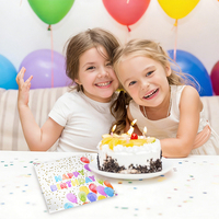 Serviettes de table 3 plis colorées et vives avec motif gâteau et ballons Joyeux Anniversaire pour fournitures de fête d'enfants amusantes