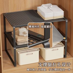 <b>Wardrobe</b> Shelf Metal Expandable Storage Rack Modern Minimalist Style Bedroom Closet Organizer Wall Mounted Shelves - Product Image 4