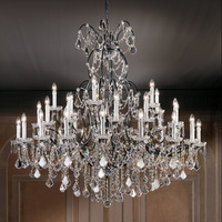Lustre suspendu LED en cristal élégant et luxueux personnalisé pour mariage, fête, hôtel, banquet, maison, restaurant, salle d'événements, décoration
