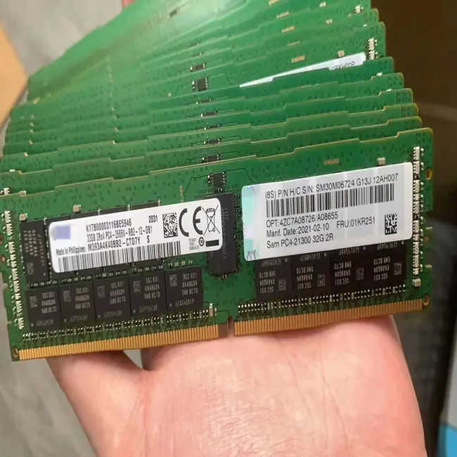 ذاكرة داخلية بسعة 64 جيجابايت متوفرة بمخزون 4ZC7A15124 بطاقة DDR4-3200 RDIMM PC4-25600R ذاكرة دوال رانك x4 لخادم الرامات