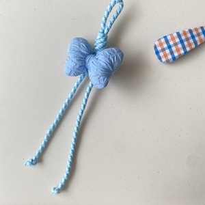Porte-clés en corde avec breloque nœud papillon mignon et bouffant en <span class=keywords><strong>tissu</strong></span> coloré pour sacs et sacs à main, pour filles et femmes, accessoire de porte-clés - Product Image 4