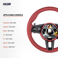 Volant sport en cuir pleine fleur avec bouton de mode SC et palettes de changement de vitesse pour Porsche Macan Cayenne 718 911 Boxster