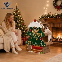 Arbre à chat de Noël en carton, plateforme d'escalade intérieure multi-niveaux, mobilier de grattage, vente en gros