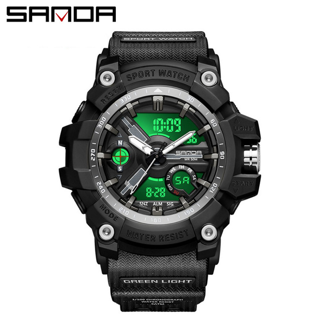 SANDA 3179 Digital Watch Fashion Multi Functional Sports Wristwatch Waterproof Alarm Student Electronic Watch for Teenagers