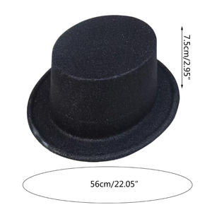 Chapeau de performance jazz en plastique doré avec paillettes, chapeau de costume de <span class=keywords><strong>magicien</strong></span>, chapeau de smoking - Product Image 2
