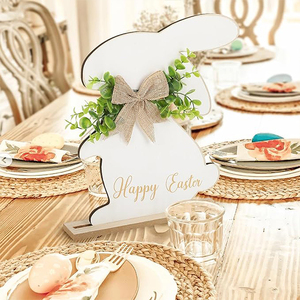 Decoraciones para Fiestas de Pascua al por Mayor, Adorno de Mesa de <span class=keywords><strong>Feliz</strong></span> Pascua con Lazo de Arpillera para Decoración de Paredes, Hogar, Interiores y Exteriores - Product Image 3
