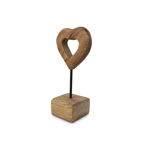 Ensemble élégant de trois figurines ovales en bois de teck naturel sur socle pour le salon, occasion spéciale Diwali - Product Image 3