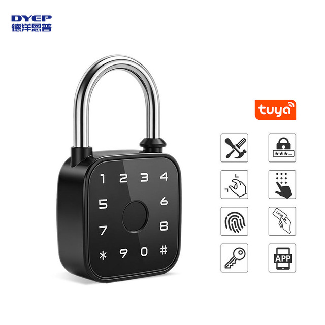 Tuya Smart Lock Fingerprint Padlock Password Swipe Card Aluminum Alloy Lock Waterproof Combination Lock