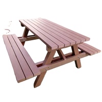 Table de pique-nique d'extérieur en plastique HDPE imitation bois confortable et tendance, fabrication sur mesure par Street Furniture Factory CNLF