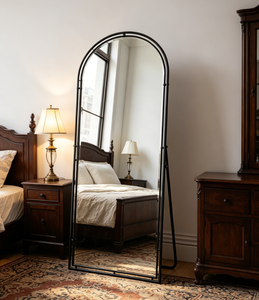 Heavenly <b>Mirror</b> Arched Full Length Mouth Blown Wooden Framed Decorative Standing Vanity <b>Floor</b> <b>Mirror</b> for Bedroom Salon - Product Image 2
