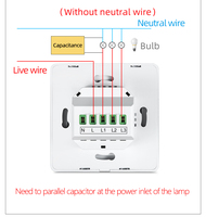 Glomarket 1 2 3 Gang Tuya Wifi Smart Bouton Interrupteur App Télécommande Domotique Interrupteur Mural