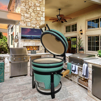 KIMSTONE Meilleure Vente Barbecue Kamado en Céramique 16 Pouces Luxe Portable Réglable Sans Fumée Automatique au Charbon pour Fêtes à Domicile