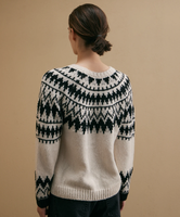 Jacquard-Strickpullover 100% Baumwolle Nordisches Muster Rundhals Herbst Winter Casual Pullover Individuelles Logo-Design Großhandel Fabrik OEM