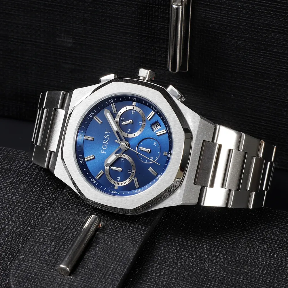 OEM Accept 316L Stainless Steel Strap Luxury Wrist Chronograph Watches for Men