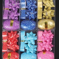 Décoration Cadeau Stéréo Nœud et Fleur Étoile, Ruban Adhésif Auto-Adhésif pour Emballage de Noël et de Fêtes