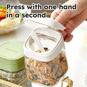 Wholesale Cheap Kitchen Seasoning <b>Spice</b> <b>Jar</b> Sugar Condiment <b>Jars</b> Glass Salt Pepper Sugar Storage Container With Lids and Spoons - Product Image 5