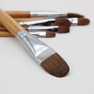 Lot de 6 pinceaux à poils de blaireau à manche long pour peinture à la <span class=keywords><strong>gouache</strong></span> et aquarelle, stylo de pratique artistique pour fournitures d'art - Product Image 2