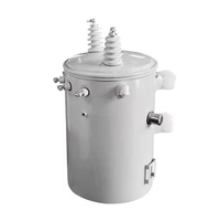 Transformateur cylindrique monophasé 10Kva-25Kva immergé dans l'huile avec sortie réglable 480v/440v entrée 6kv monté sur poteau