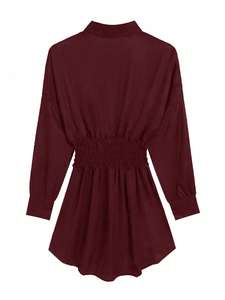 Abito <span class=keywords><strong>Estivo</strong></span> Casual Chic da Donna con Scollo a V, Elegante <span class=keywords><strong>Vestito</strong></span> <span class=keywords><strong>Corto</strong></span> a Maniche Lunghe con Vita Alta e Stampa - Product Image 5