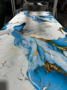 Hoja de mármol UV de PVC de diseño moderno personalizado Hoja de panel de pared de mármol de impresión digital <span class=keywords><strong>3D</strong></span> - Product Image 4