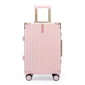 Aluminum <b>Frame</b> Luggage Red 20 28 Inch Trolley Case <b>Large</b> Capacity Swivel Wheels Unisex Travel Suitcase - Product Image 3