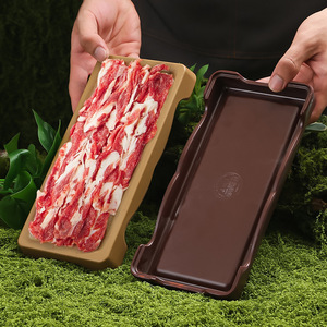 Vaisselle de style montagnais pour restaurants de hot pot : plateau de bœuf, plateau de viande de brisket fraîchement coupée et grillée, plateau de bœuf flocon de neige - Product Image 2