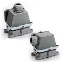 Connecteur Rectangulaire Robuste BYLJQ HDC-HE IP65 avec Couvercle, Prise à Entrée Latérale pour Câblage d'Alimentation des Machines d'Automatisation