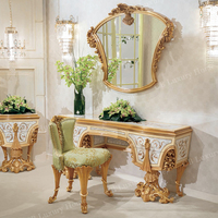 Ensemble de chambre à coucher de style royal, taille king, meubles en bois massif faits à la main, lit double sur mesure pour la maison