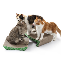 Grattoir pour chat en carton ondulé 2 en 1 en forme de Yuanbao, utilisable sur 4 côtés, lit pour chat pour petits chats d'intérieur