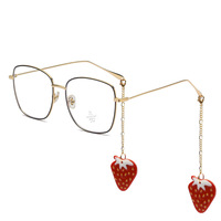 Nuevo diseñador de moda decoración colgante marco venta al por mayor Anti luz azul mujeres gafas ópticas marco Metal